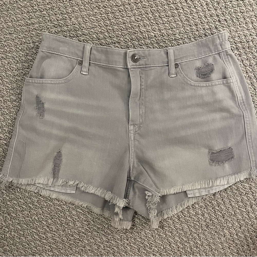 Aerie Gray Distressed Women Shorts
